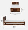 Tourconing Sheesham Wood Single Bed In Rustic Teak Finish With Trundle