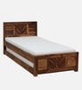 Tourconing Sheesham Wood Single Bed In Rustic Teak Finish With Trundle