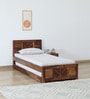 Tourconing Sheesham Wood Single Bed In Rustic Teak Finish With Trundle