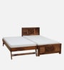 Tourconing Sheesham Wood Single Bed In Rustic Teak Finish With Trundle