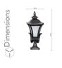 Tournai Single Light Outdoor Pedestal Gate Light In Black Finish
