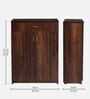 Tower Shoe Cabinet in Brown Teak Finish