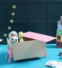 Toy Tub Birch Wood Cabinet with Lid in Pink