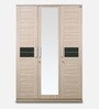 Toya 3 Door Wardrobe in Beige & Brown Colour