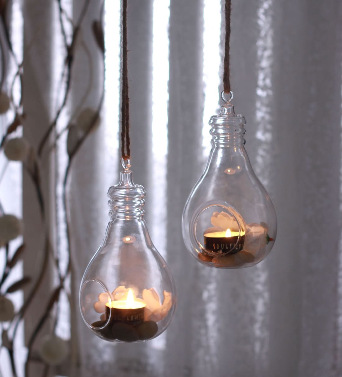 borosil tea light hanging