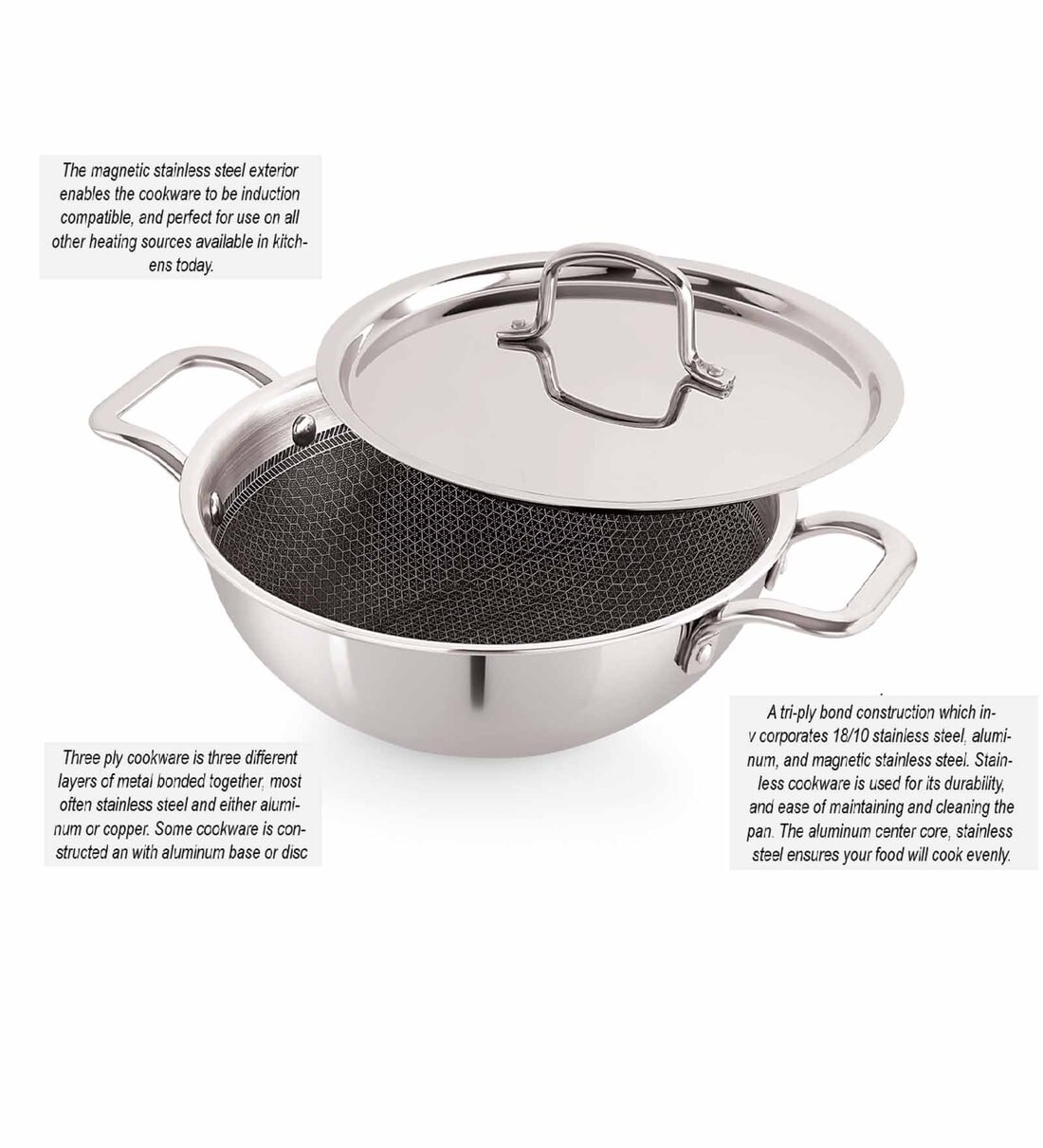 Silver Stainless Steel Litres Kadhai