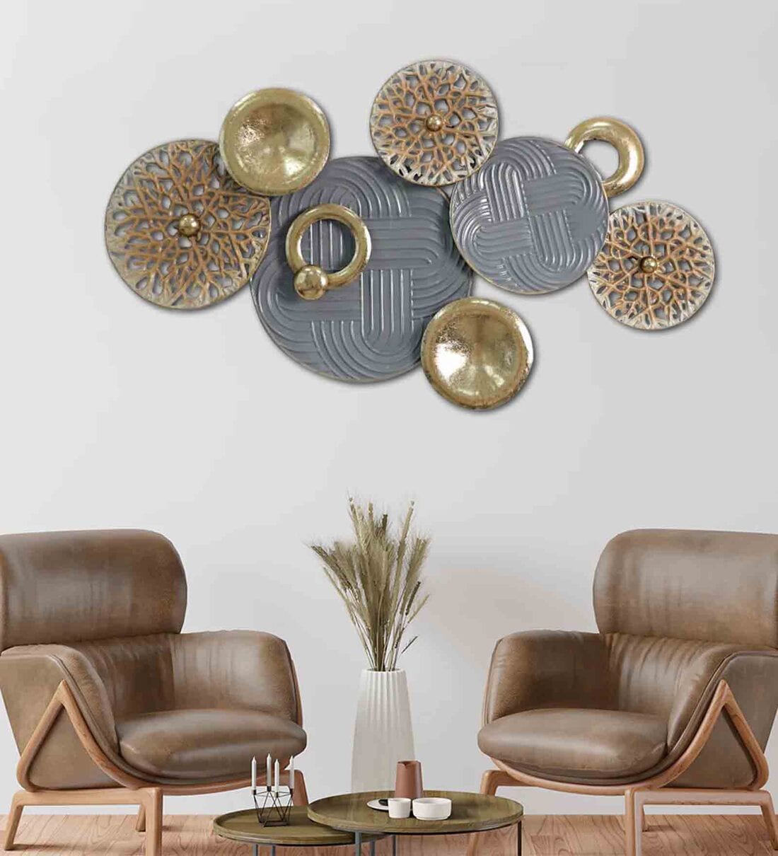 Buy Tropical Symphony Abstract Metal Wall Art in Multicolour by Dekor