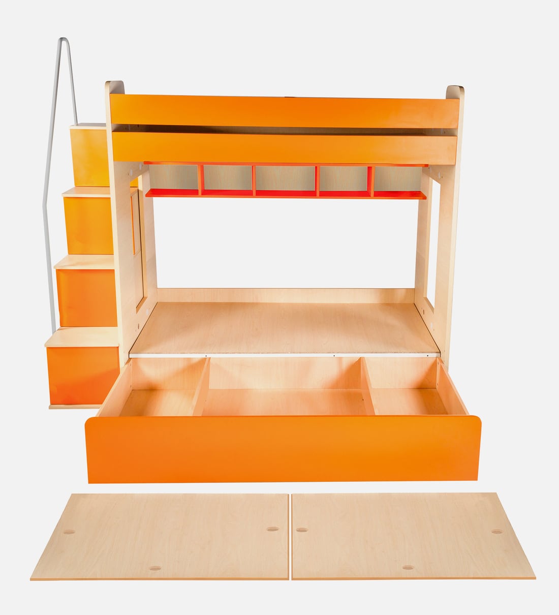 Buy Multi Flexi Bunk Bed in Orange Colour with Hydraulic Storage by