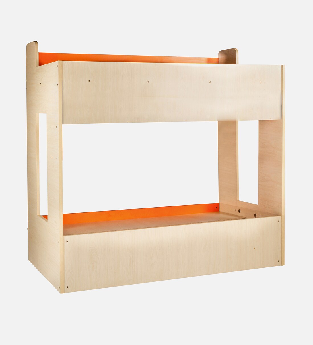 Buy Trundle Bunk Bed with Storage & Shelves in Orange Colour By YiPi