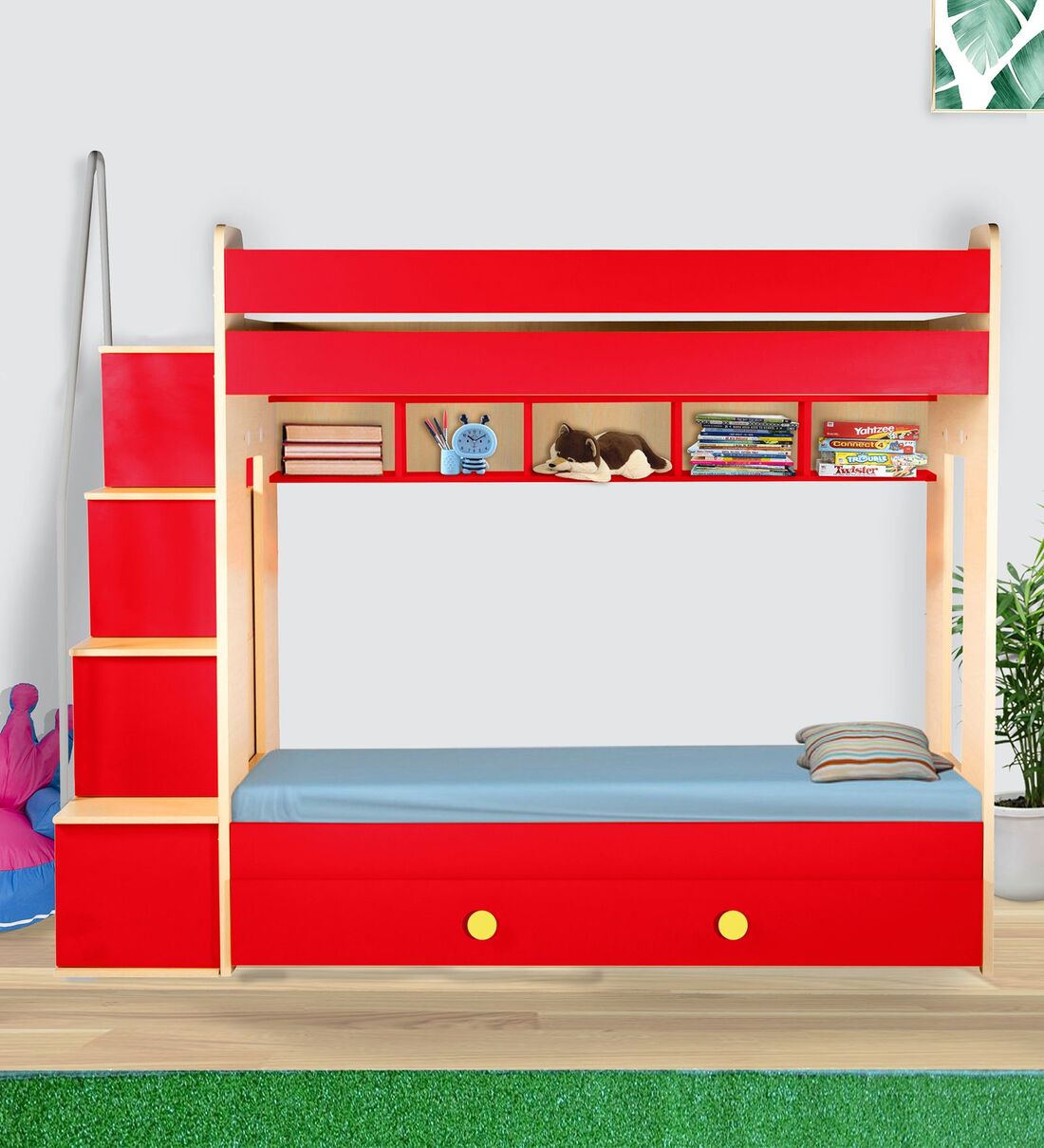 Buy Multi Flexi Bunk Bed in Red Colour with Drawer Storage at 10% OFF ...