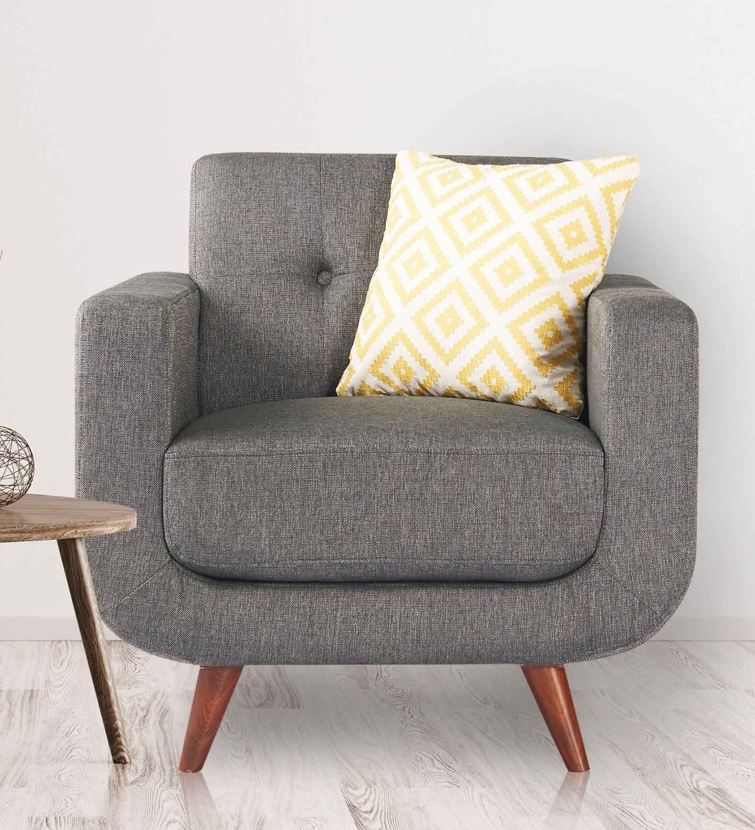 Buy Truro 1 seater Sofa in Charcoal Grey Colour by Urban Living Online