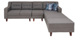 Travis 3 Seater LHS Sectional Sofa with Ottoman in Grey Colour with Ottoman