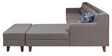 Travis 3 Seater LHS Sectional Sofa with Ottoman in Grey Colour with Ottoman