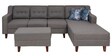 Travis 3 Seater LHS Sectional Sofa with Ottoman in Grey Colour with Ottoman