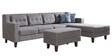 Travis 3 Seater LHS Sectional Sofa with Ottoman in Grey Colour with Ottoman