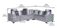 Tripoli Fabric Corner Sofa in Grey Colour in L Shape