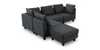 Tryano 5 Seater Interchangeable Corner Sofa in Dark Grey Colour in C Shape