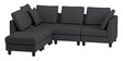 Tryano 5 Seater Interchangeable Corner Sofa in Dark Grey Colour in C Shape