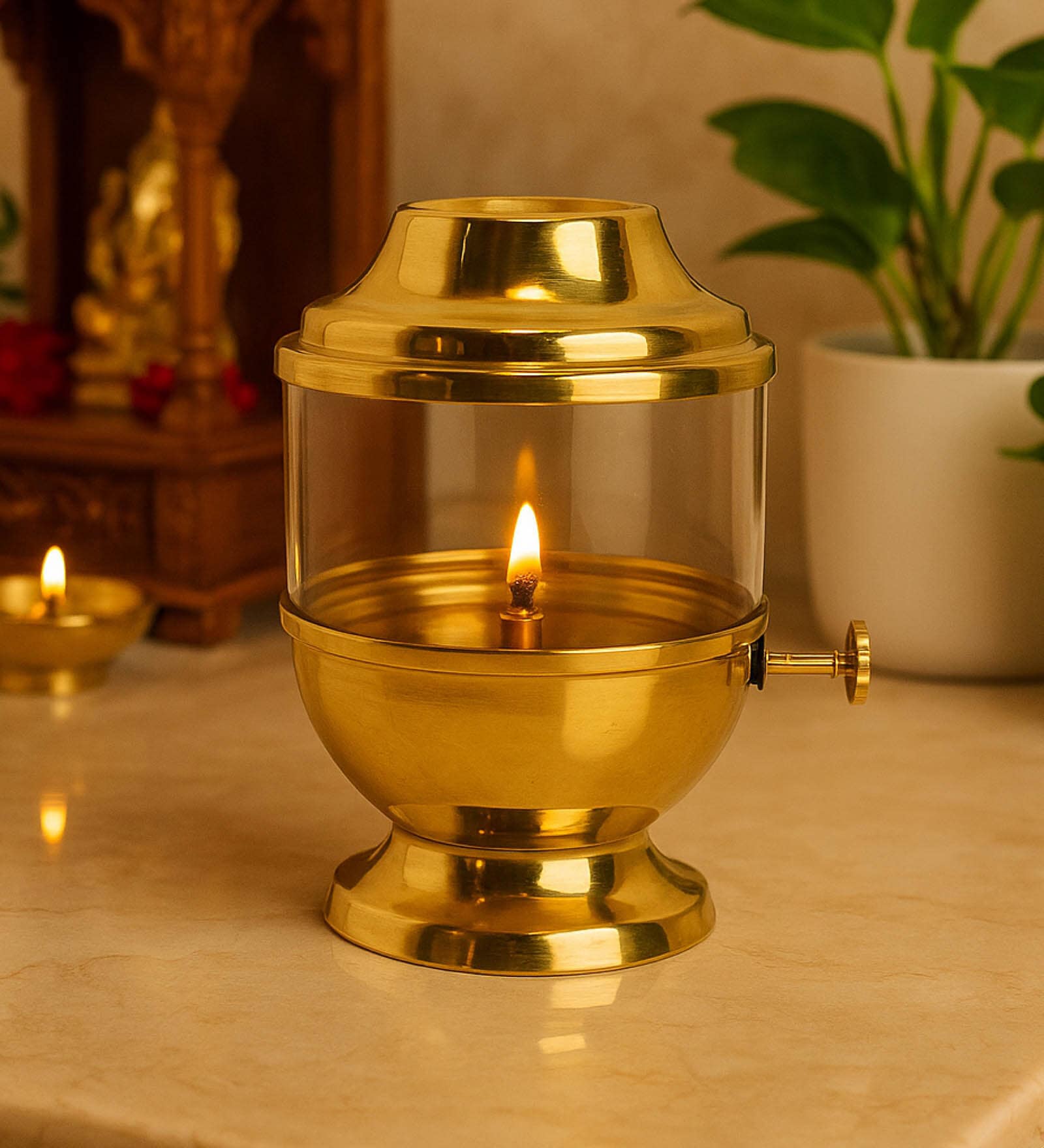 Golden Traditional Akhand Diya 250ml