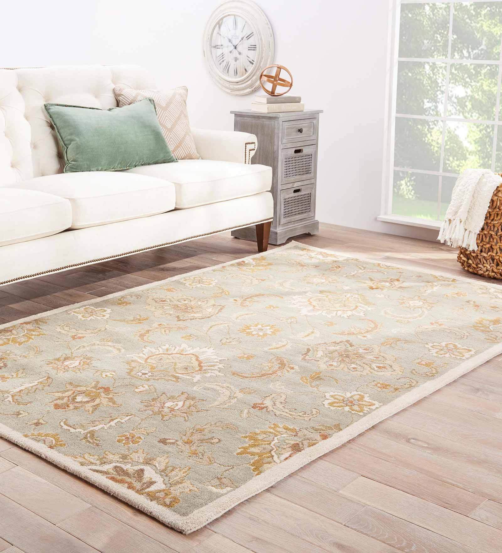 Beige Wool Vintage 4 x 6 Feet Hand Tufted Carpet