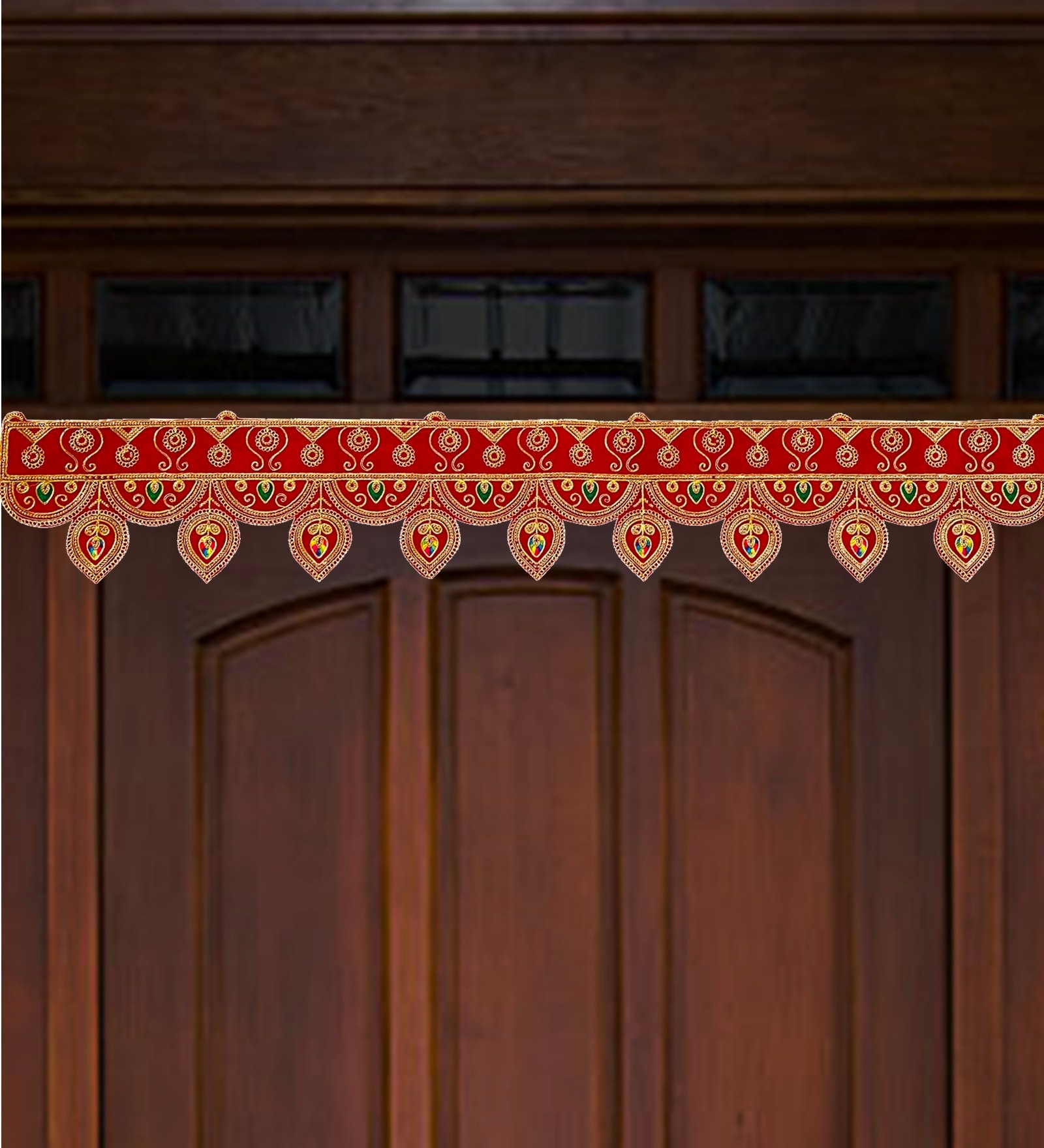 Ethnic Handmade Bandarwal Red Velvet Torans