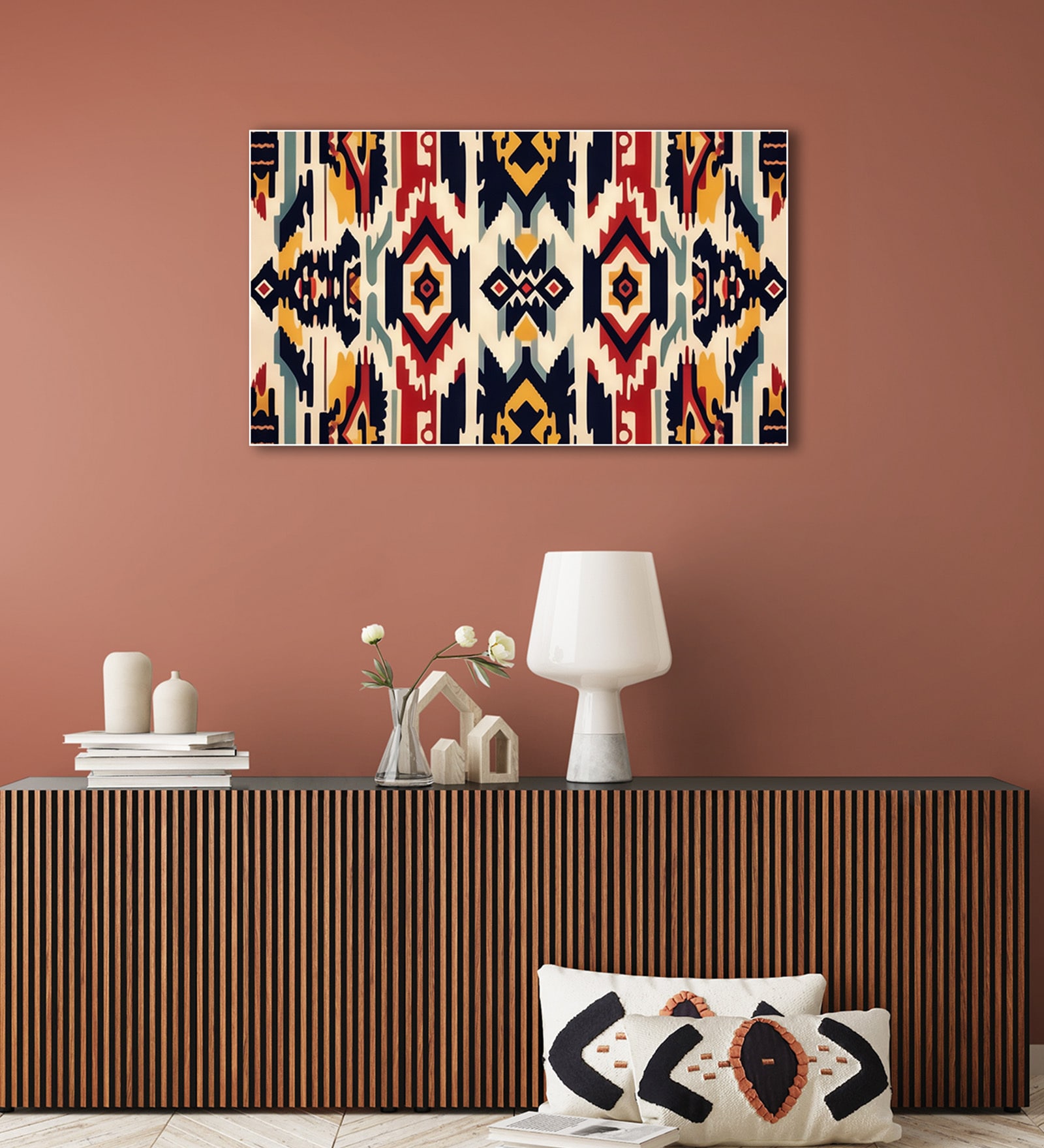Traditional Canvas Wall Art Painting White Frame