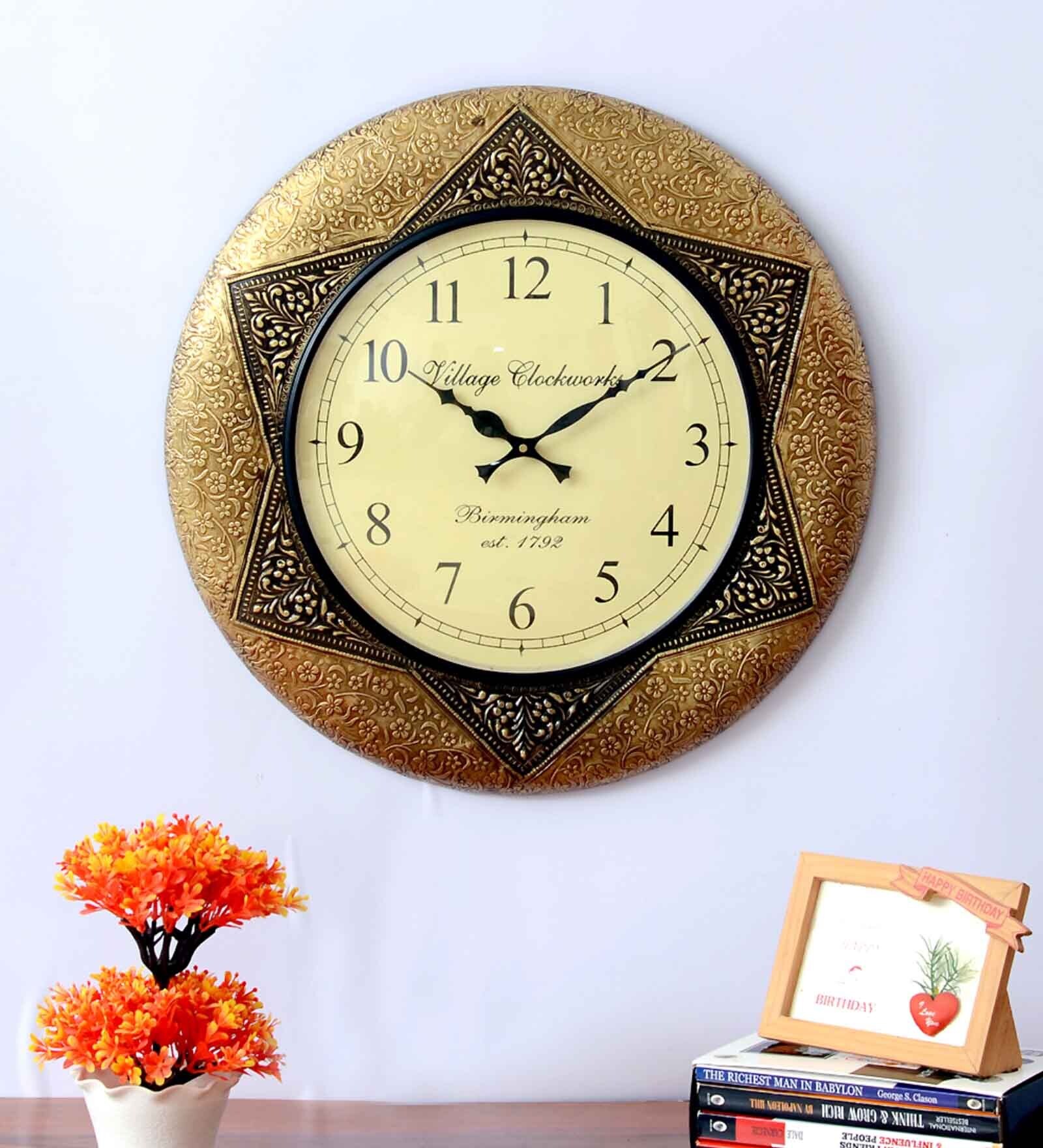 Jodhpuri Style Wood Wall Clock