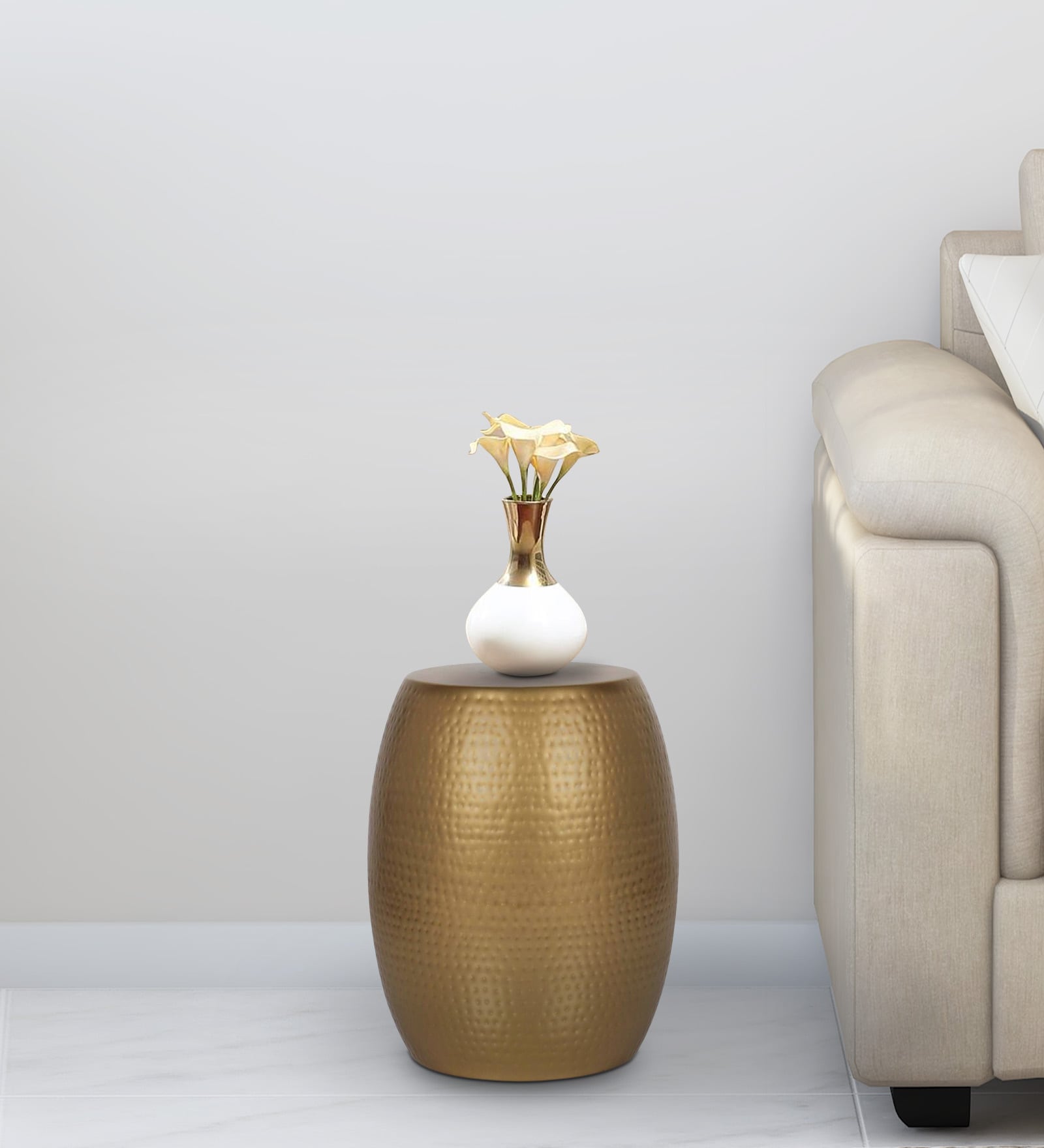 Trafford Metal End Table in Gold Finish