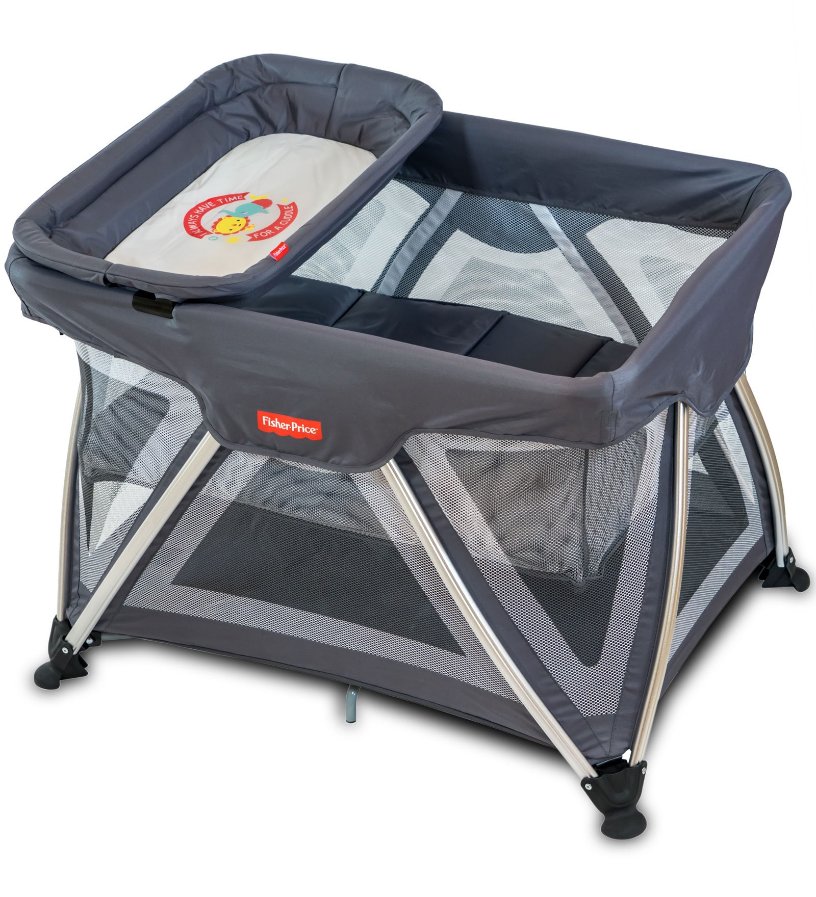 Trance Portable Baby Crib in Grey & Black