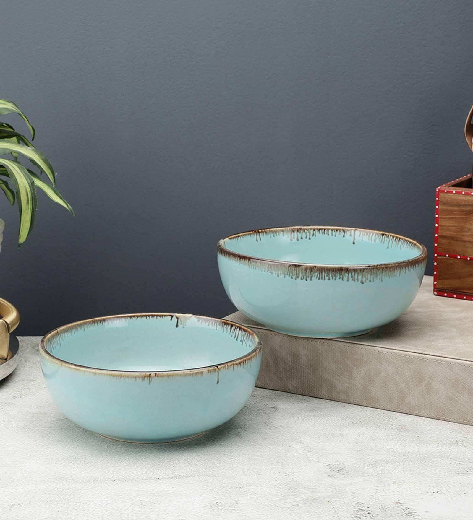 Tranquil 250ml Green Ceramic (Set of 2) Dinner Bowl