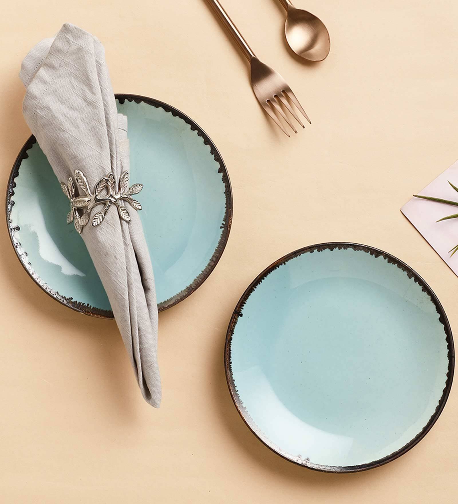 Tranquil 7 Inch Mint Green Ceramic (Set of 2) Quarter Plate Tranquil 7 Inch Mint Green Ceramic (Set of 2) Quarter Plate