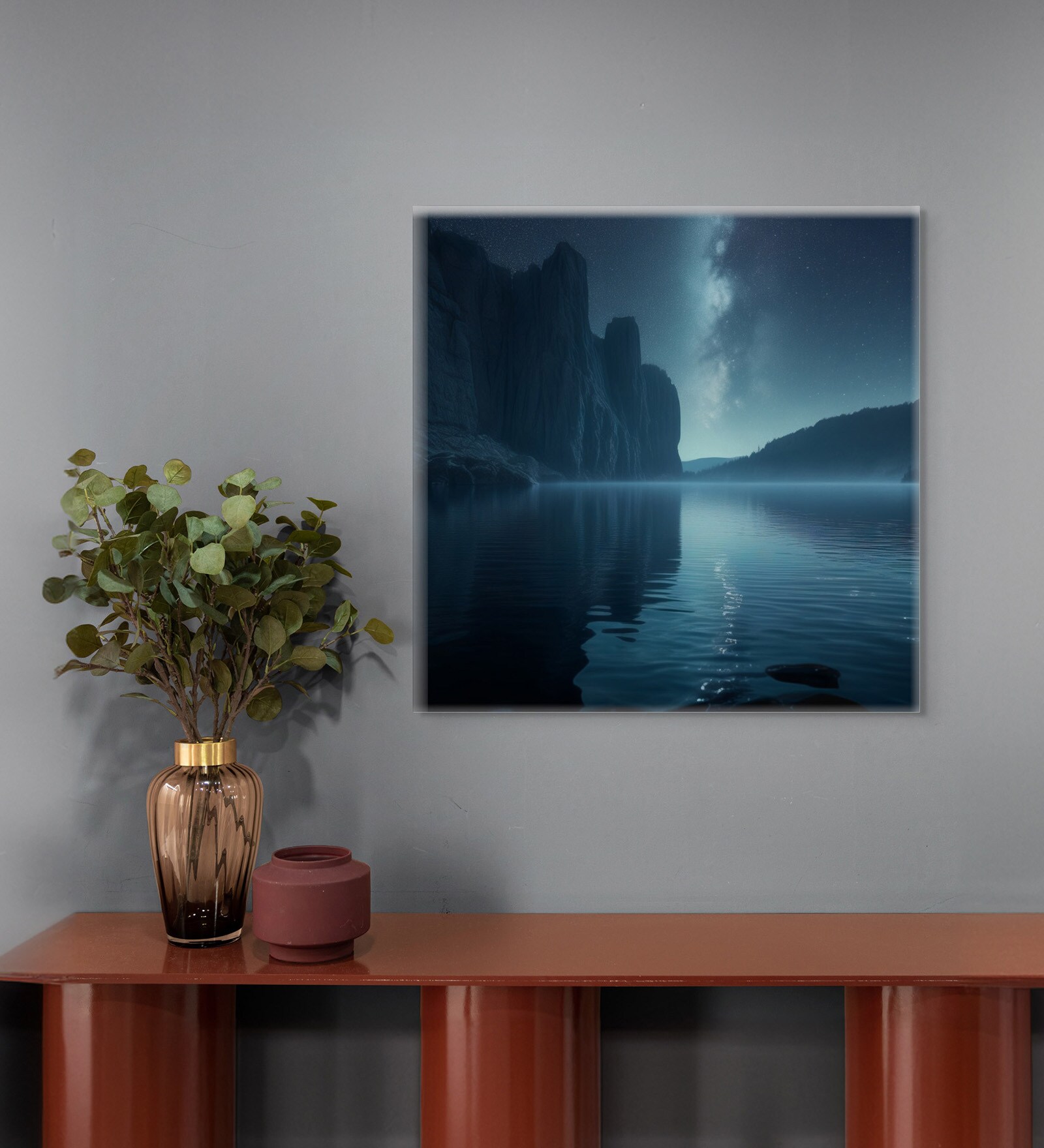 Tranquil Lakeside Canvas Printed Wall Painting Stretch Canvas Frame
