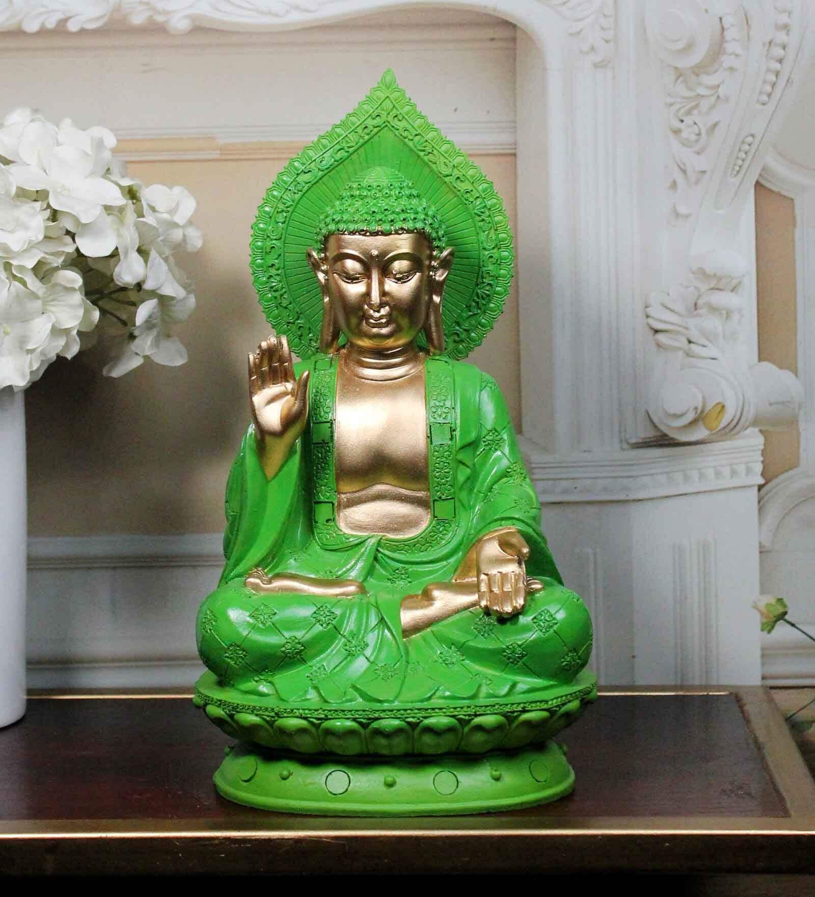 Buy Tranquil Reflections Buddha Green & Gold Polyresin Buddha at 69% ...