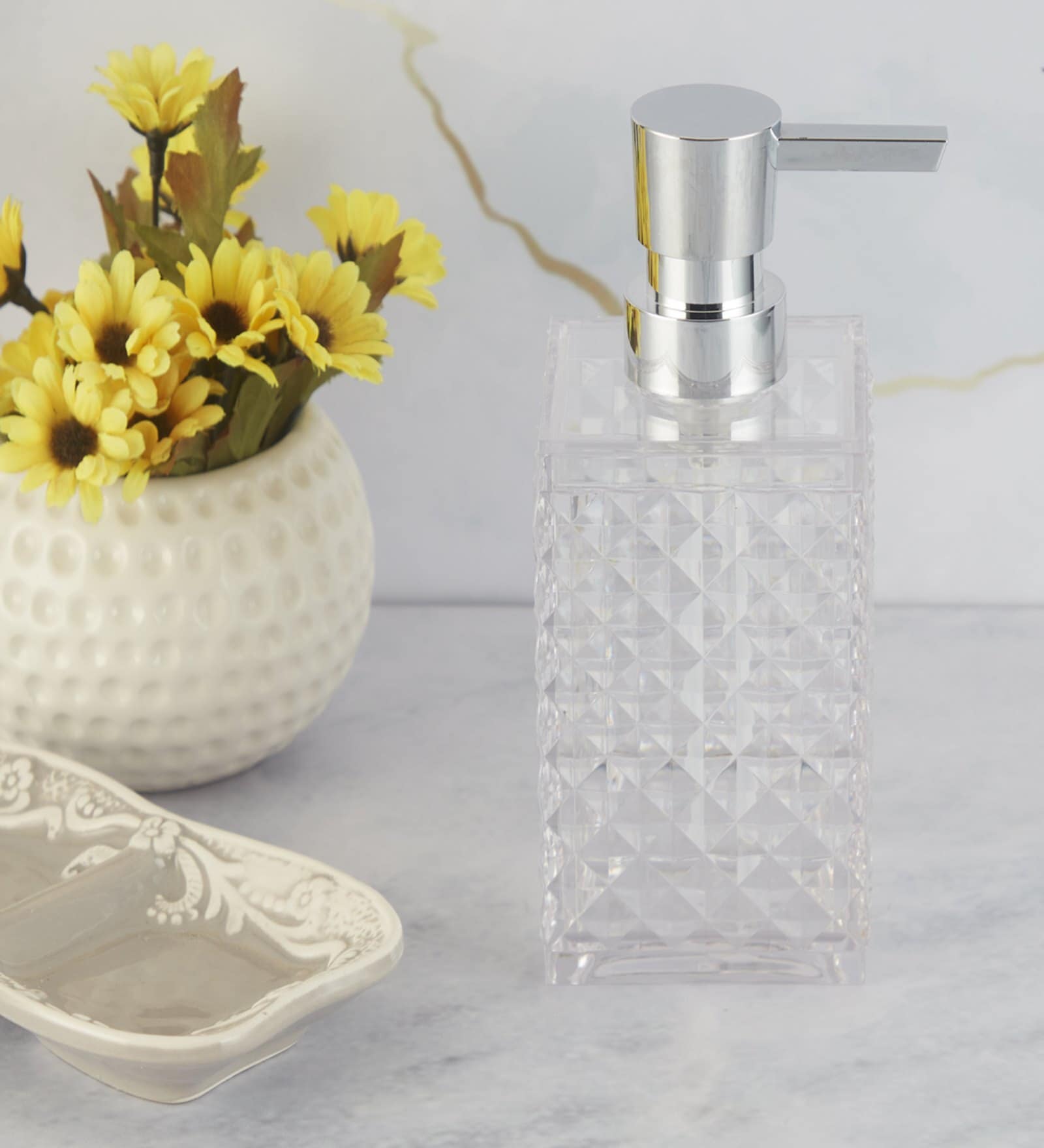 Buy Transparent 300 ml Acrylic Liquid Soap Dispenser by Kookee at 20