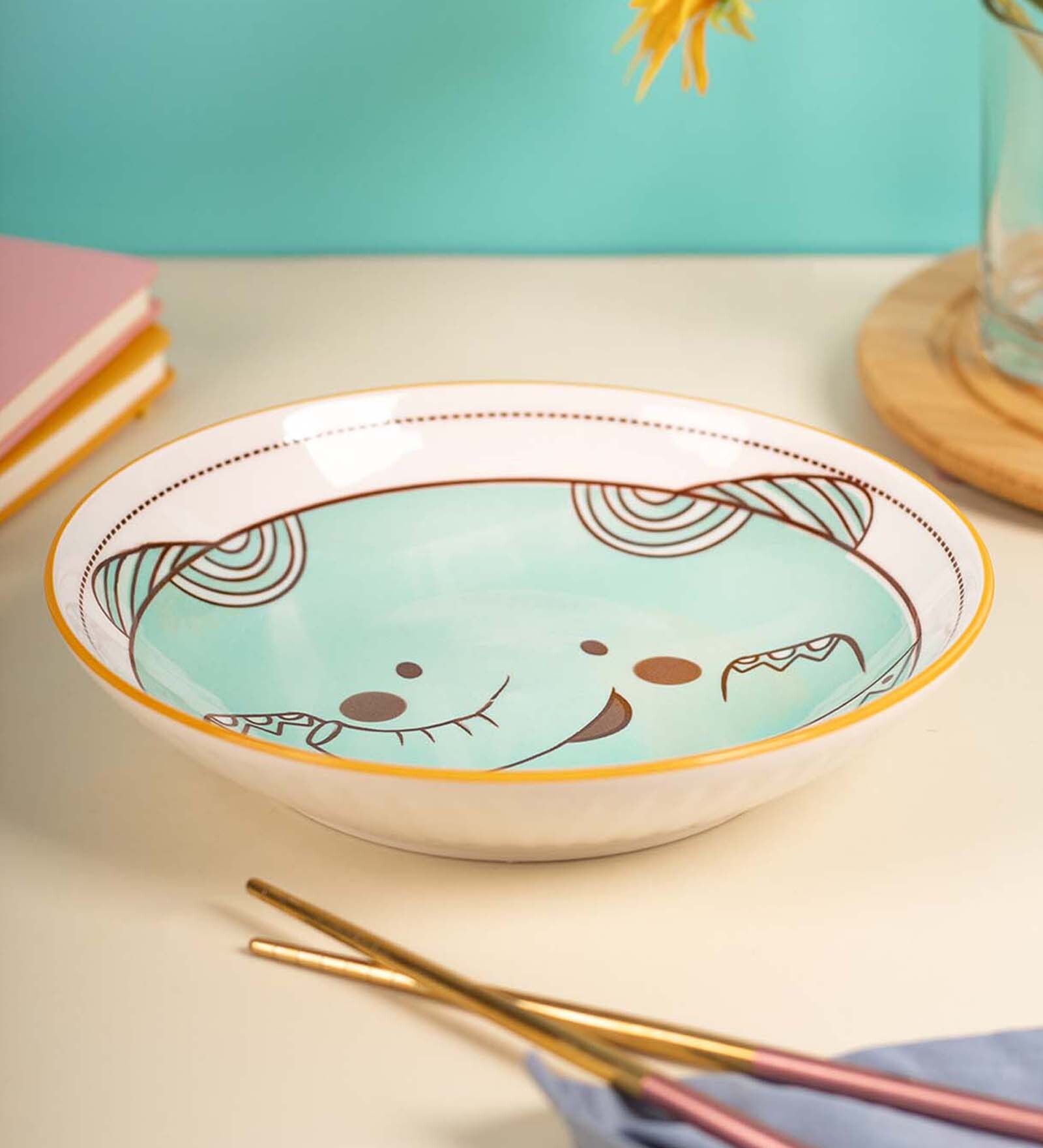 Transparent 600Ml Ceramic Kid Plate