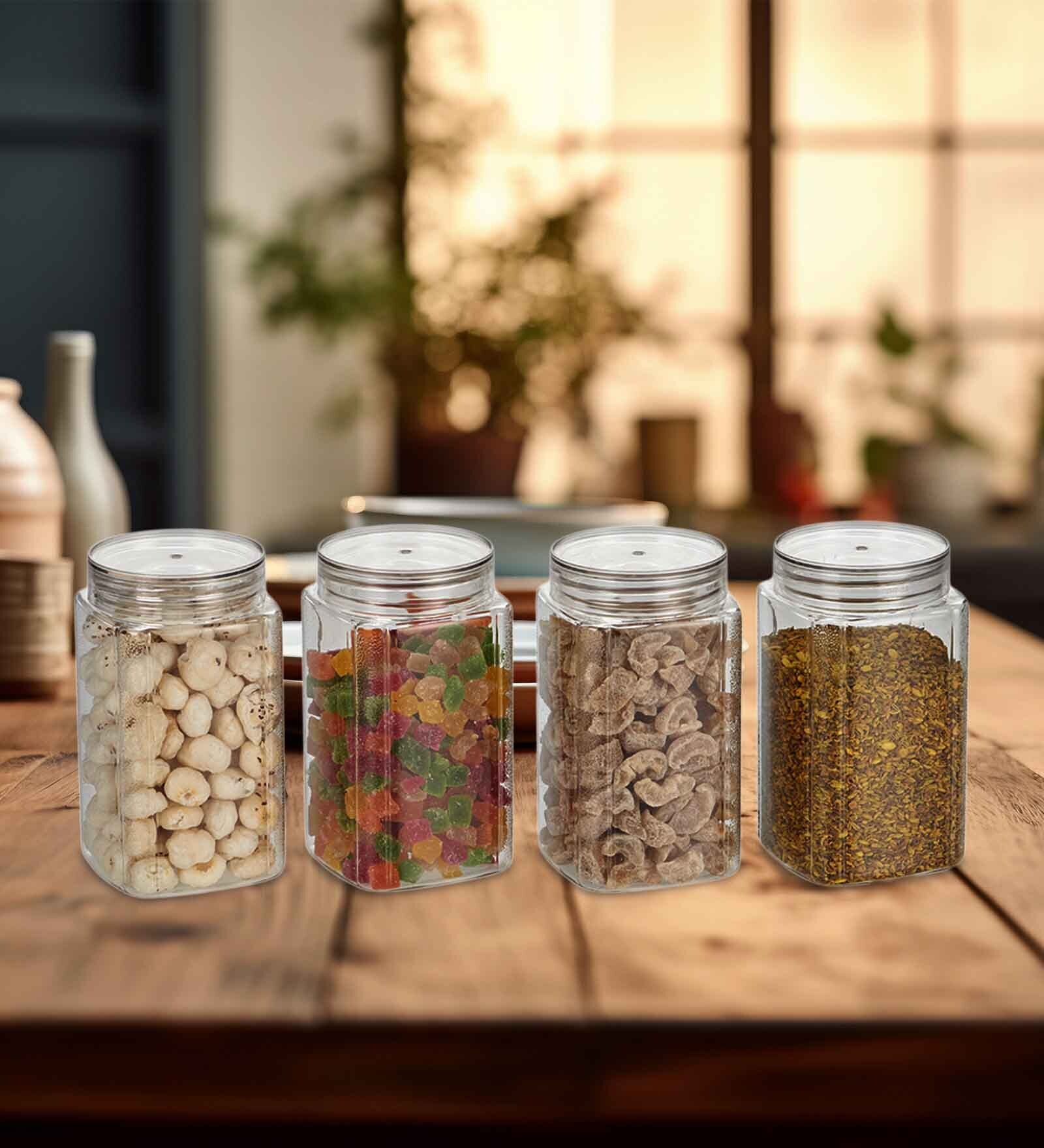 Transparent Plastic (Set of 2) Varg Plastic Kitchen Container Set Clear 1000 ml