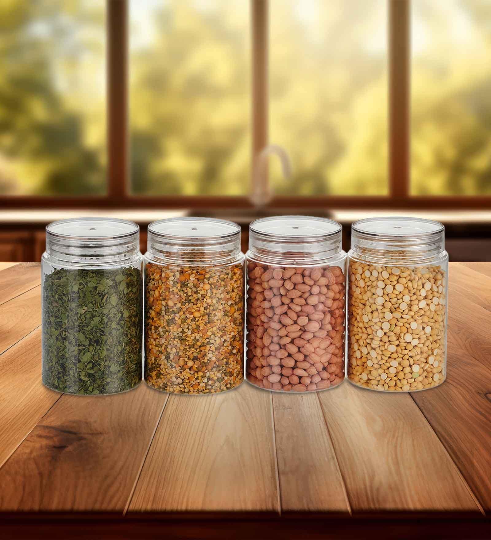 Transparent Plastic (Set of 4) Steelo Homely Containers 1000ML