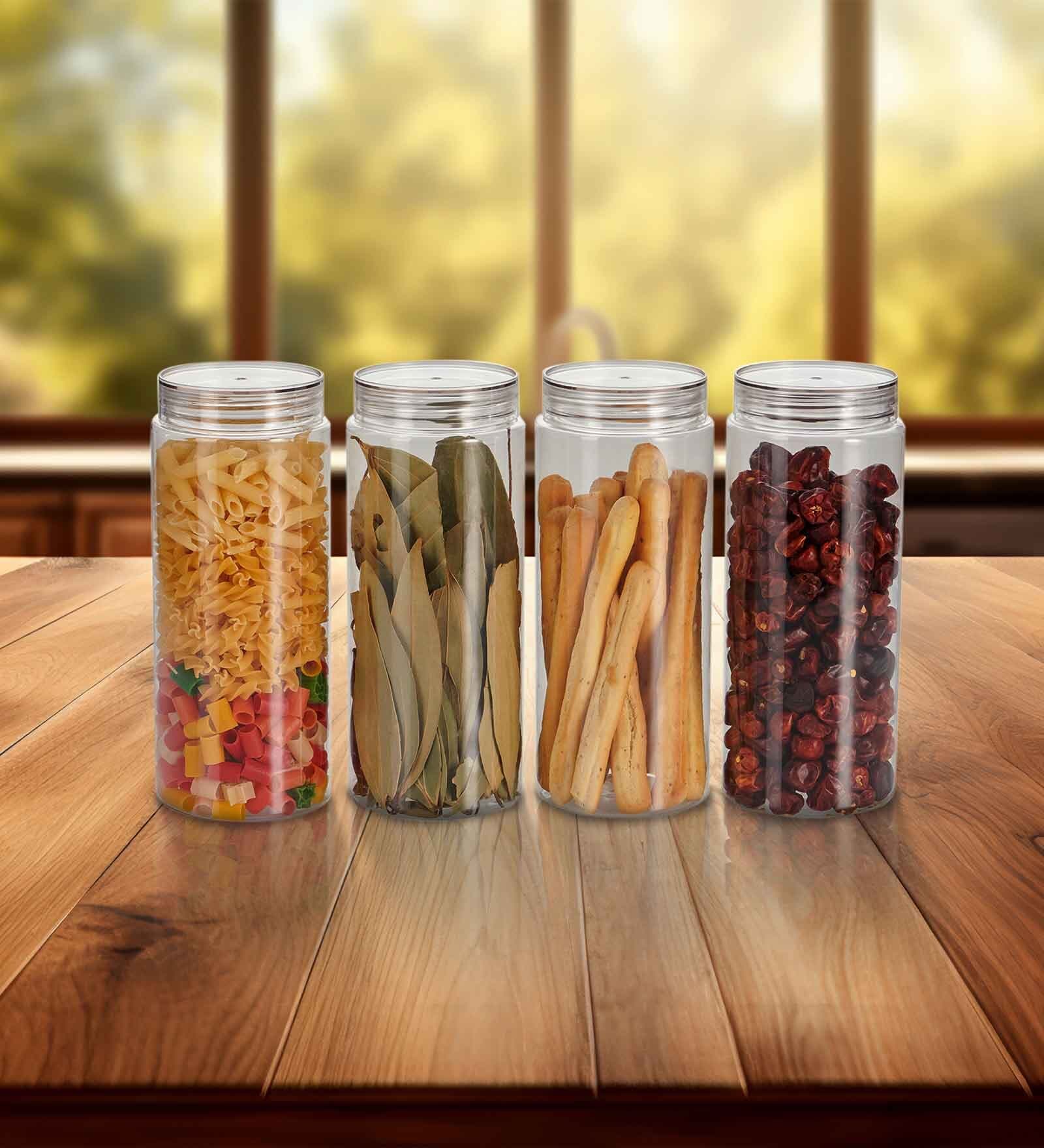 Transparent Plastic (Set of 4) Steelo Homely Containers 1500ML