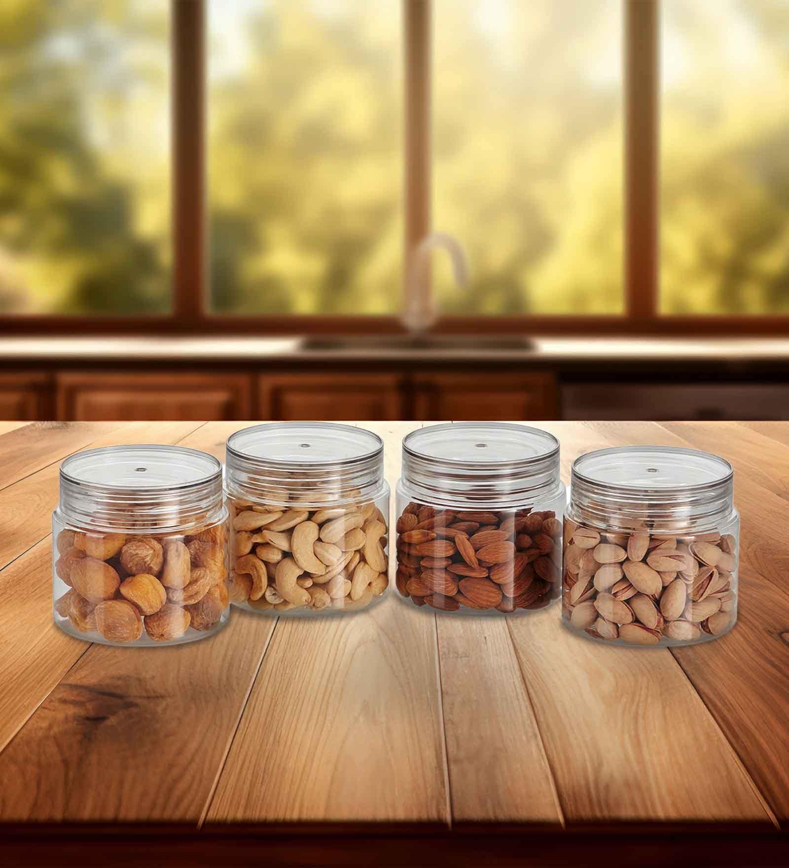 Transparent Plastic (Set of 4) Steelo Homely Containers 500ML