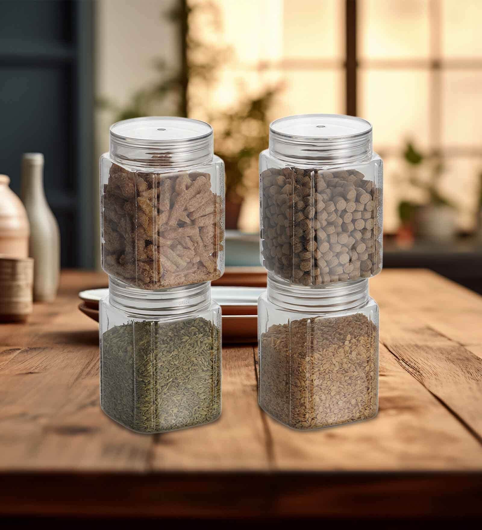 Transparent Plastic (Set of 4) Varg Plastic Kitchen Container Set Clear  500 ml