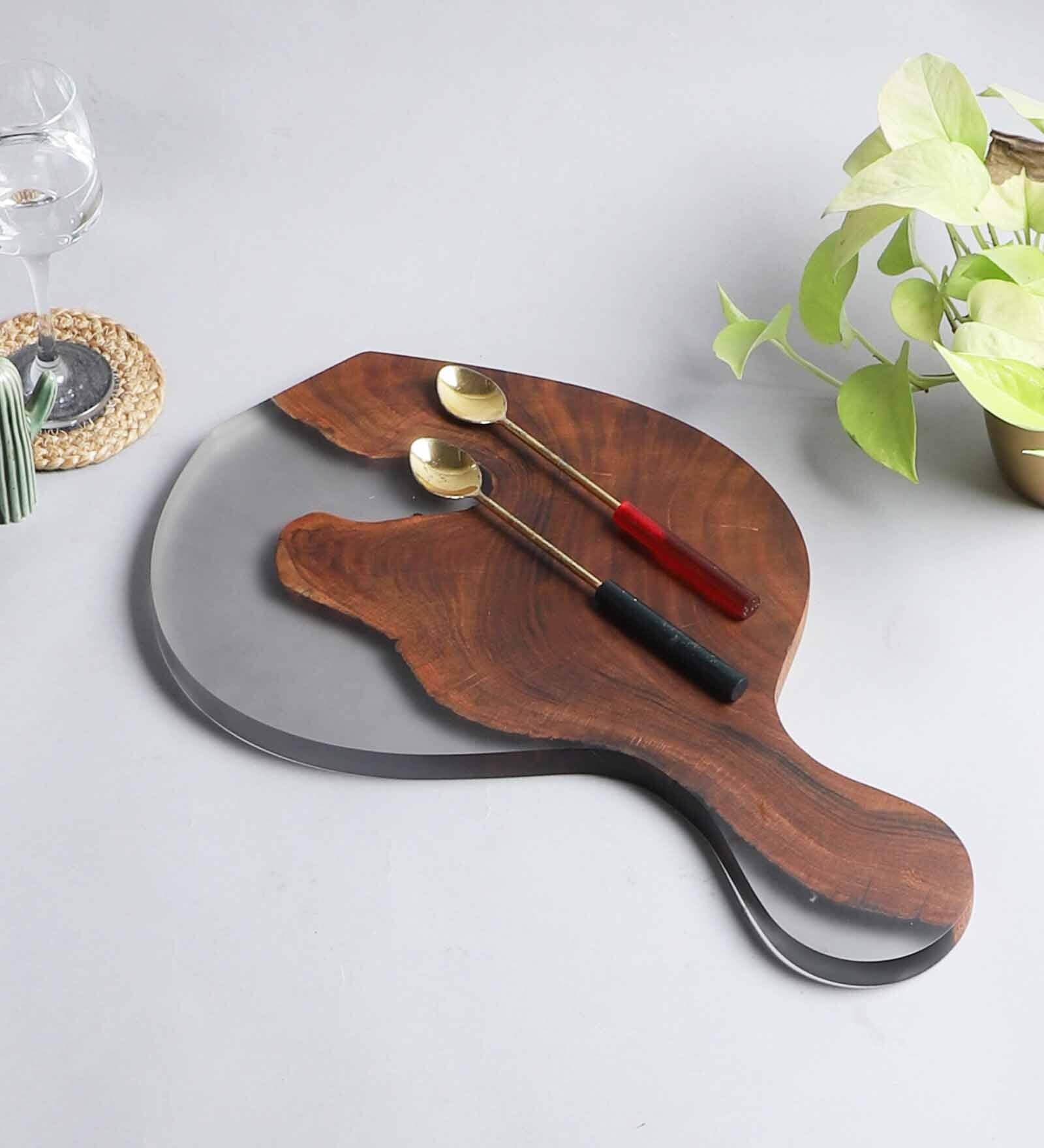 Transparent Grey Wood Handcrafted Cheeseboard