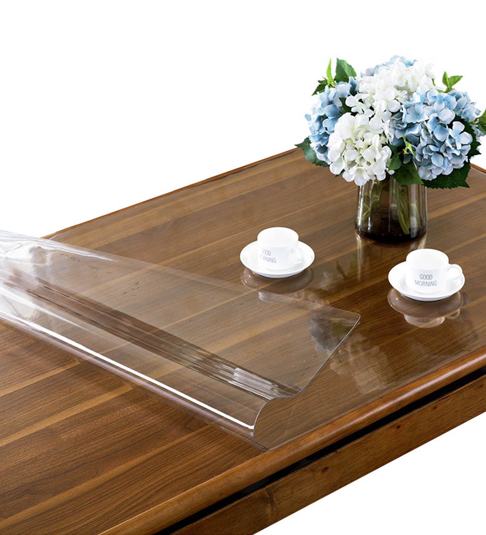 Transparent PVC Plastic Dining Table Covers Protectors (48 X 72 Inches, 2.00 MM Thick)