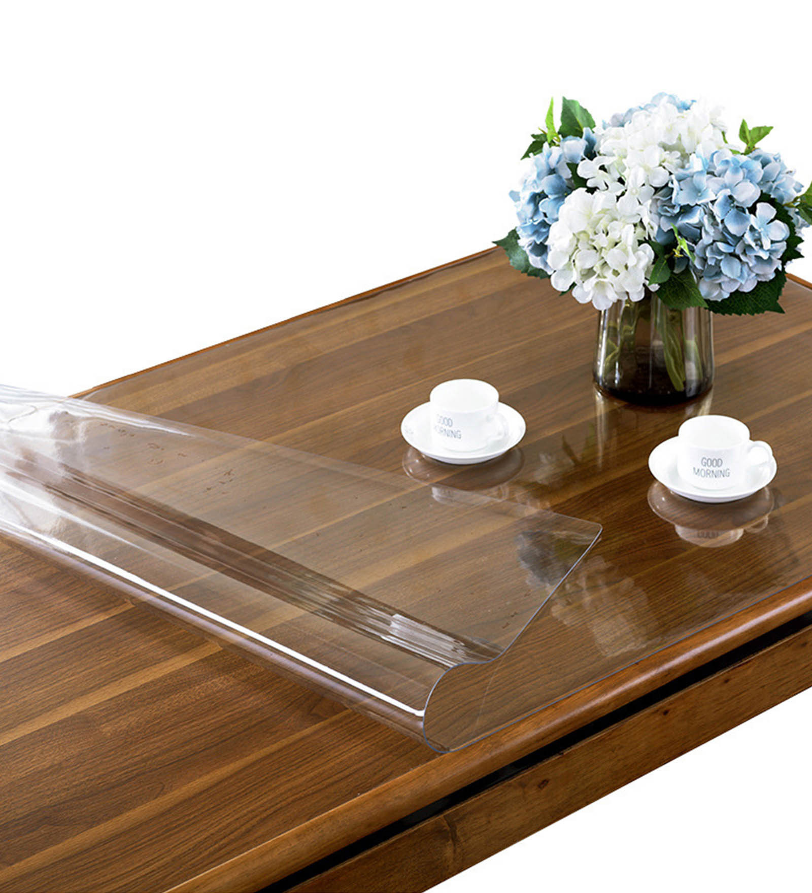 Transparent PVC Plastic Dining Table Covers Protectors (42 X 72 Inches, 2.00 MM Thick)