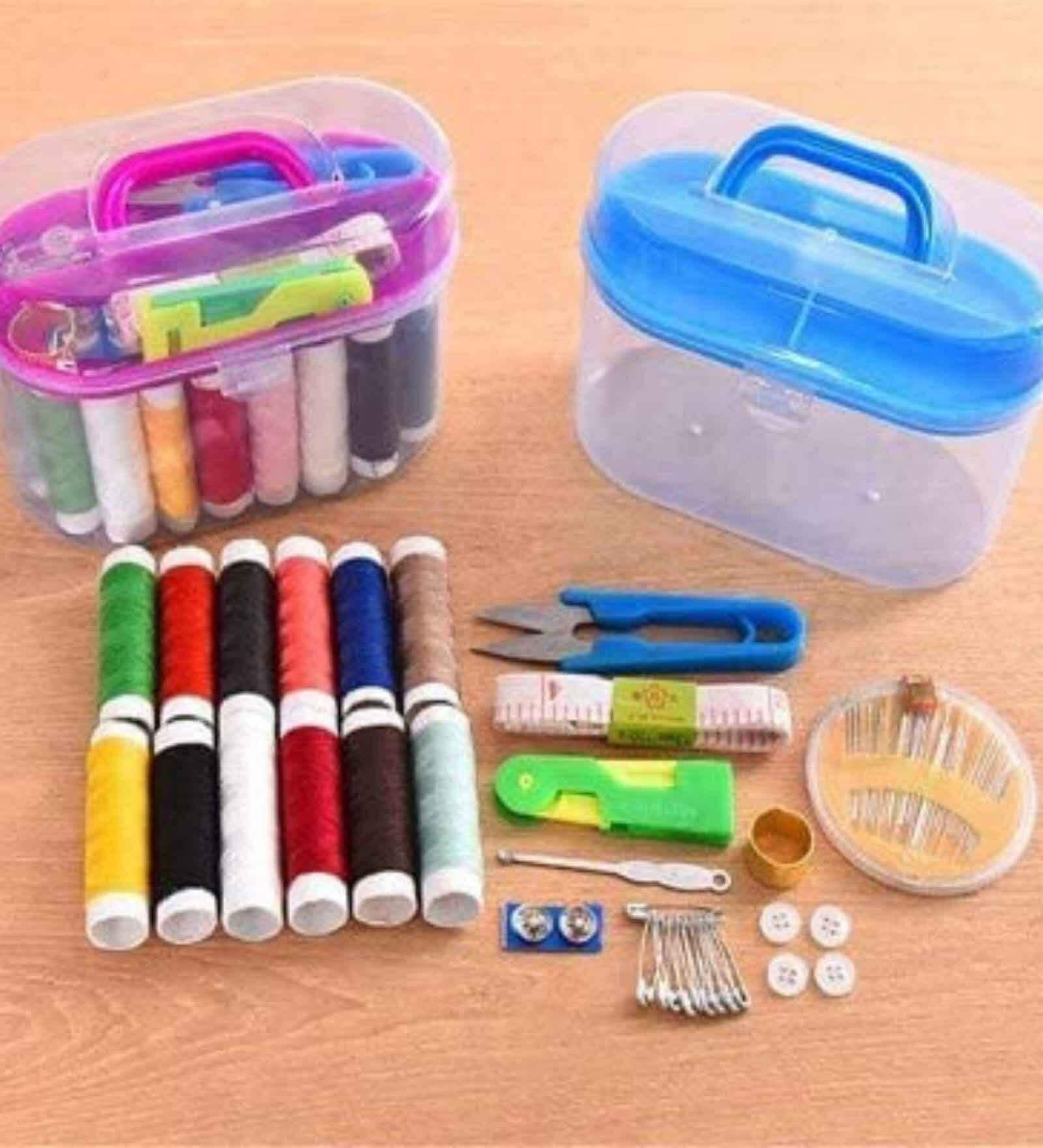 Travel Sewing Kits Box With Colorful Threads