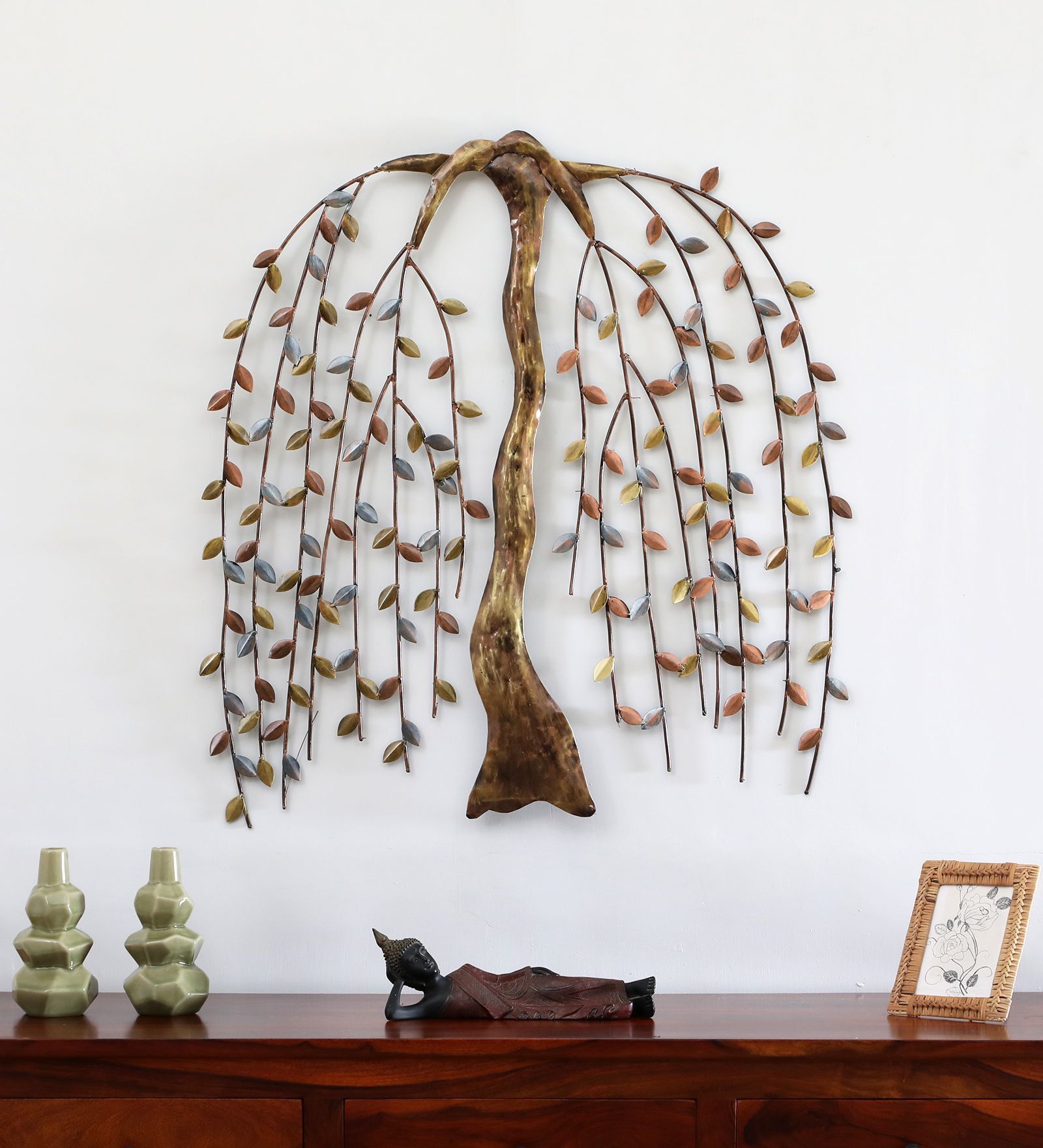 Tree Multicolour Handmade Metal Wall Art