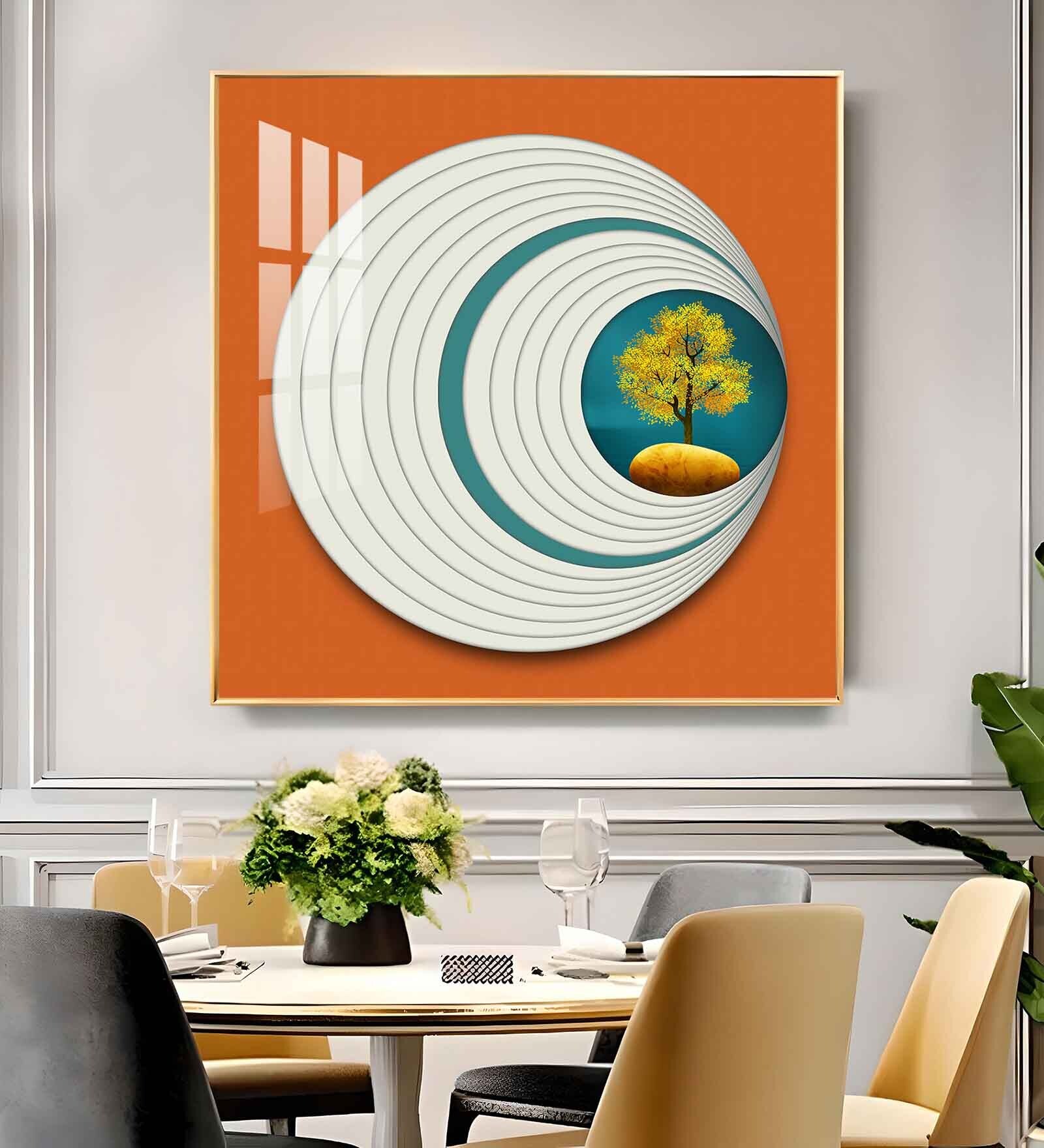 Tree of Life Glass Finish Square Wall Art