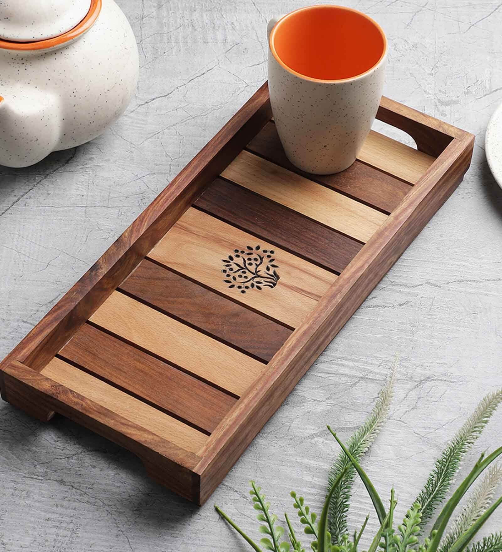 Tree of Life Sheesham & Beech Wood Runner Serving Tray