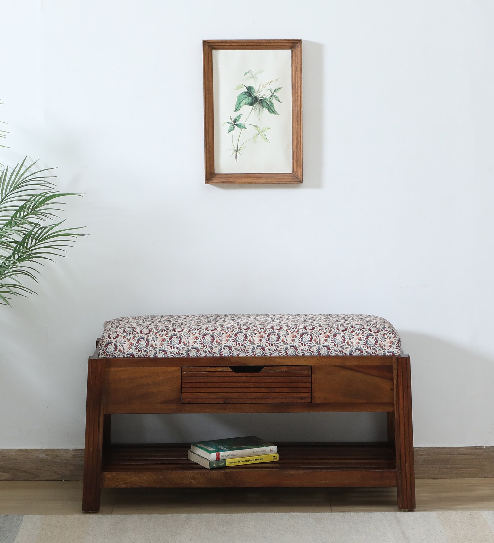 Trellis Sheesham Wood Bench in Scratch Resistant Provincial Teak Finish