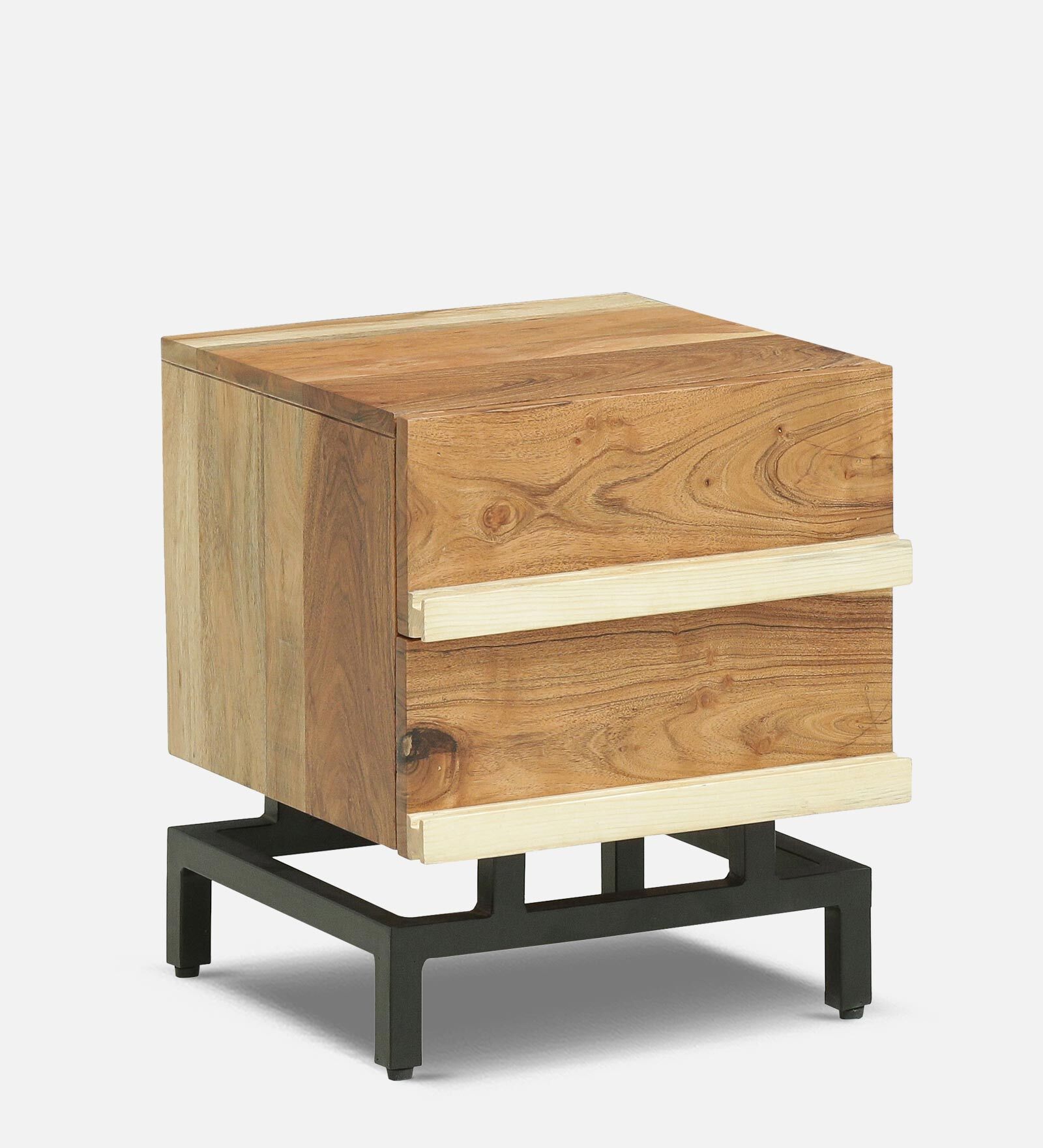Trestle Solid Wood Night stand in Natural Acacia Finish