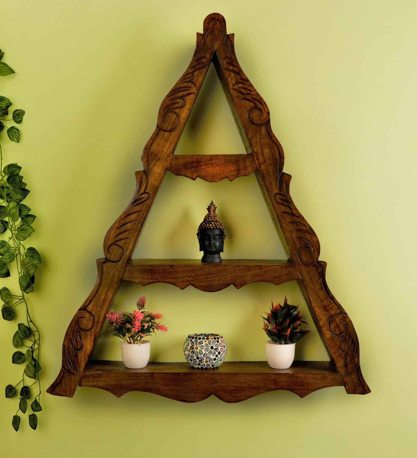 Wall Hanging Hand Carved Sheesham Wood Block (Medium) main image 1